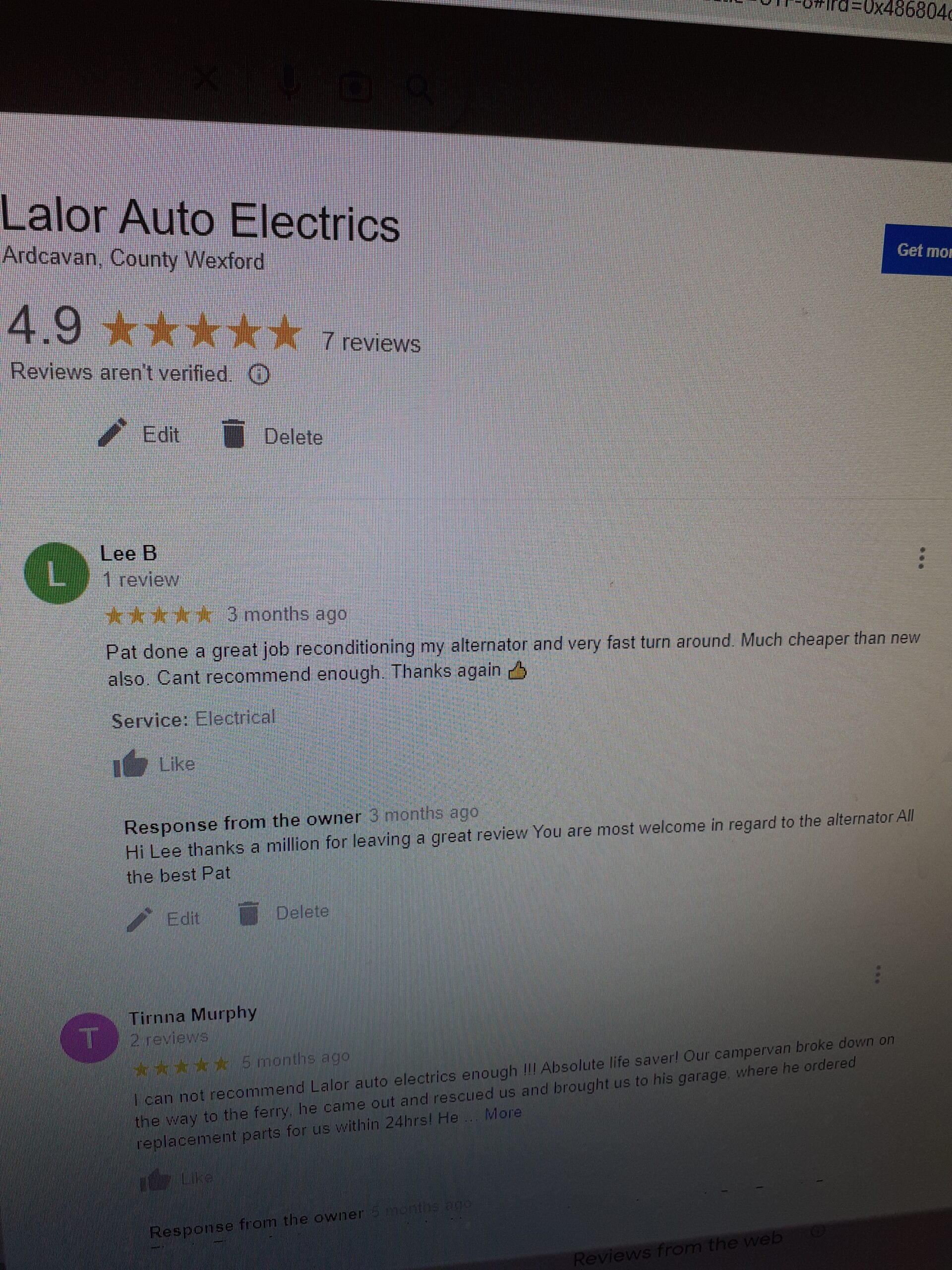 Great review on Google